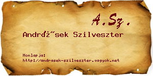 Andrásek Szilveszter névjegykártya