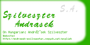 szilveszter andrasek business card